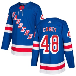 Men's Matt Carey New York Rangers Authentic Home Jersey - Royal Blue