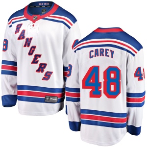 Men's Matt Carey New York Rangers Breakaway Away Jersey - White