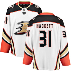 Men's Matt Hackett Anaheim Ducks Authentic Away Jersey - White