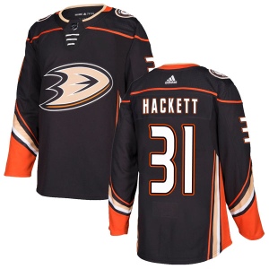 Men's Matt Hackett Anaheim Ducks Authentic Home Jersey - Black