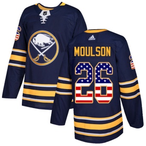 Men's Matt Moulson Buffalo Sabres Authentic USA Flag Fashion Jersey - Navy Blue