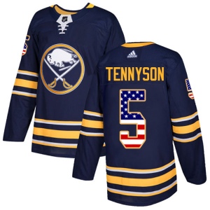 Men's Matt Tennyson Buffalo Sabres Authentic USA Flag Fashion Jersey - Navy Blue