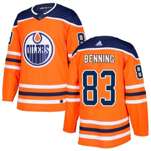 Men's Matthew Benning Edmonton Oilers Authentic r Home Jersey - Orange