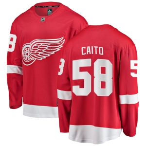 Men's Matthew Caito Detroit Red Wings Breakaway Home Jersey - Red