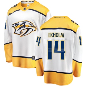 Men's Mattias Ekholm Nashville Predators Breakaway Away Jersey - White