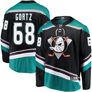 Men's Max Gortz Anaheim Ducks Breakaway Alternate Jersey - Black