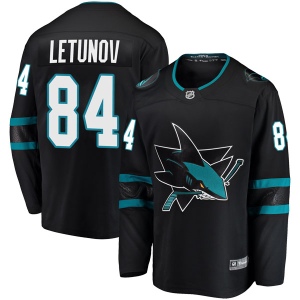 Men's Maxim Letunov San Jose Sharks Breakaway Alternate Jersey - Black