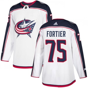 Men's Maxime Fortier Columbus Blue Jackets Authentic Away Jersey - White