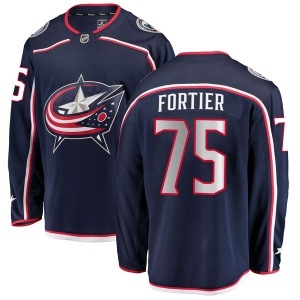 Men's Maxime Fortier Columbus Blue Jackets Breakaway Home Jersey - Navy