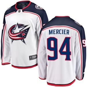 Men's Medric Mercier Columbus Blue Jackets Breakaway Away Jersey - White