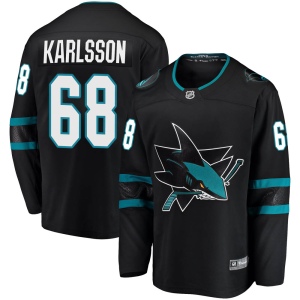 Men's Melker Karlsson San Jose Sharks Breakaway Alternate Jersey - Black