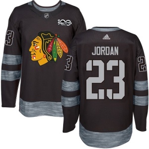 Men's Michael Jordan Chicago Blackhawks Authentic 1917-2017 100th Anniversary Jersey - Black