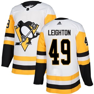 Men's Michael Leighton Pittsburgh Penguins Authentic Away Jersey - White