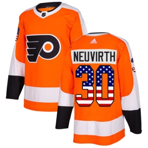 Men's Michal Neuvirth Philadelphia Flyers Authentic USA Flag Fashion Jersey - Orange