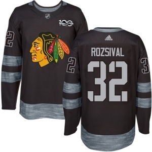 Men's Michal Rozsival Chicago Blackhawks Authentic 1917-2017 100th Anniversary Jersey - Black