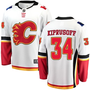 Men's Miikka Kiprusoff Calgary Flames Breakaway Away Jersey - White