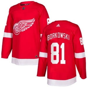 Men's Mike Borkowski Detroit Red Wings Authentic Home Jersey - Red