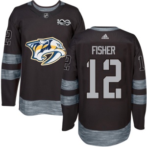 Men's Mike Fisher Nashville Predators Authentic 1917-2017 100th Anniversary Jersey - Black