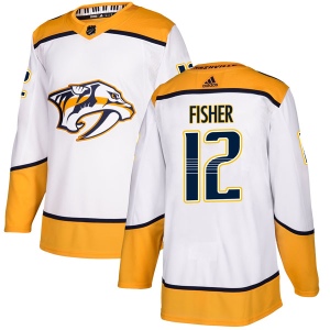 Men's Mike Fisher Nashville Predators Authentic Away Jersey - White