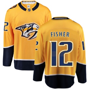 Men's Mike Fisher Nashville Predators Home Breakaway Jersey - Yellow