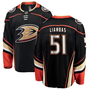 Men's Mike Liambas Anaheim Ducks Authentic Home Jersey - Black