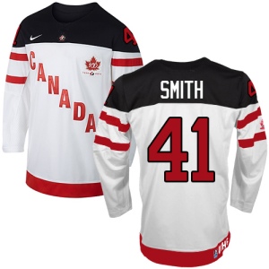 Men's Mike Smith Team Canada Premier 100th Anniversary Olympic Hockey Jersey - White