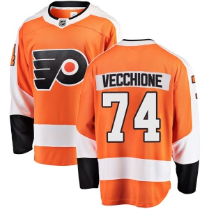 Men's Mike Vecchione Philadelphia Flyers Breakaway Home Jersey - Orange