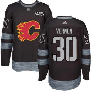 Men's Mike Vernon Calgary Flames Authentic 1917-2017 100th Anniversary Jersey - Black