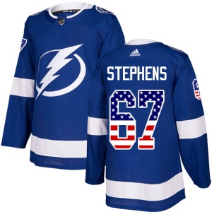 Men's Mitchell Stephens Tampa Bay Lightning Authentic USA Flag Fashion Jersey - Blue