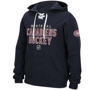 Men's Montreal Canadiens Stitch Em Up Lace Hoodie - - Navy