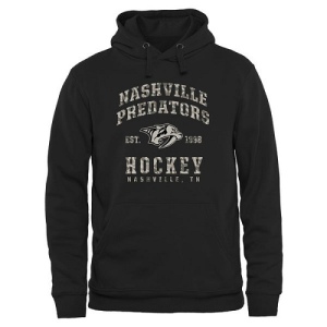 Men's Nashville Predators Camo Stack Pullover Hoodie - Black