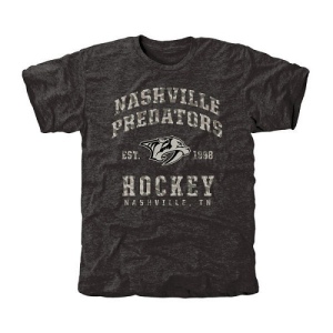 Men's Nashville Predators Camo Stack Tri-Blend T-Shirt - Black