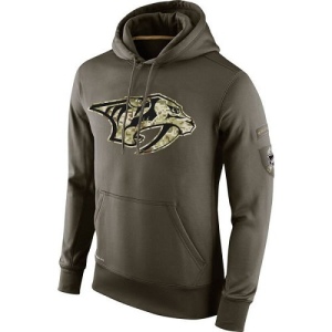 Men's Nashville Predators Salute To Service KO Performance Hoodie - Olive