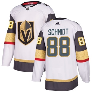 Men's Nate Schmidt Vegas Golden Knights Authentic White Away Jersey - Gold