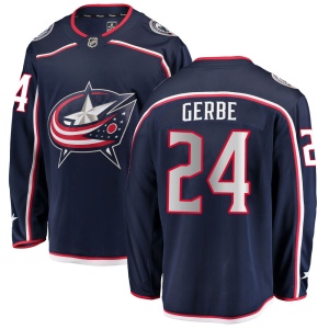 Men's Nathan Gerbe Columbus Blue Jackets Breakaway Home Jersey - Navy