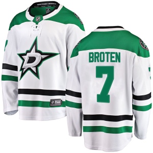 Men's Neal Broten Dallas Stars Breakaway Away Jersey - White