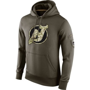 Men's New Jersey Devils Salute To Service KO Performance Hoodie - Olive