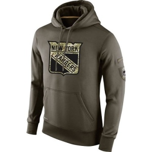 Men's New York Rangers Salute To Service KO Performance Hoodie - Olive