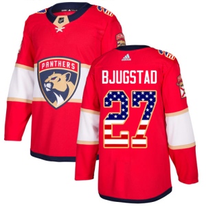 Men's Nick Bjugstad Florida Panthers Authentic USA Flag Fashion Jersey - Red