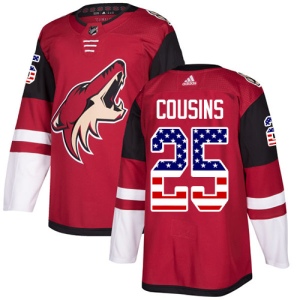 Men's Nick Cousins Arizona Coyotes Authentic USA Flag Fashion Jersey - Red