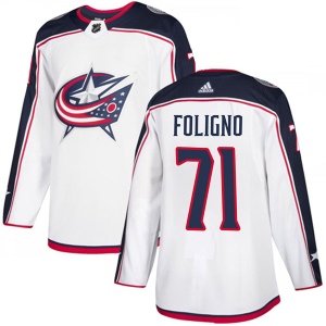 Men's Nick Foligno Columbus Blue Jackets Authentic Away Jersey - White