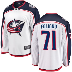 Men's Nick Foligno Columbus Blue Jackets Breakaway Away Jersey - White