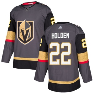 Men's Nick Holden Vegas Golden Knights Authentic Gray Home Jersey - Gold