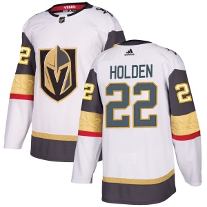 Men's Nick Holden Vegas Golden Knights Authentic White Away Jersey - Gold