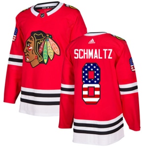 Men's Nick Schmaltz Chicago Blackhawks Authentic USA Flag Fashion Jersey - Red