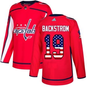 Men's Nicklas Backstrom Washington Capitals Authentic USA Flag Fashion Jersey - Red