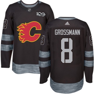 Men's Nicklas Grossmann Calgary Flames Authentic 1917-2017 100th Anniversary Jersey - Black