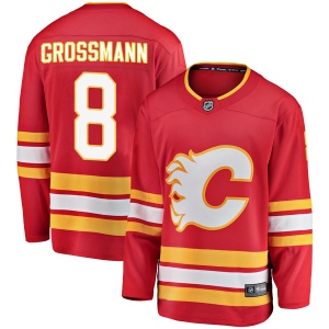 Men's Nicklas Grossmann Calgary Flames Breakaway Alternate Jersey - Red