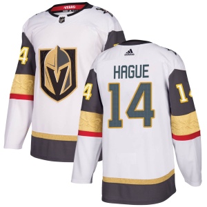 Men's Nicolas Hague Vegas Golden Knights Authentic White Away Jersey - Gold