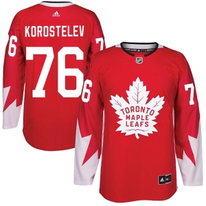 Men's Nikita Korostelev Toronto Maple Leafs Authentic Alternate Jersey - Red